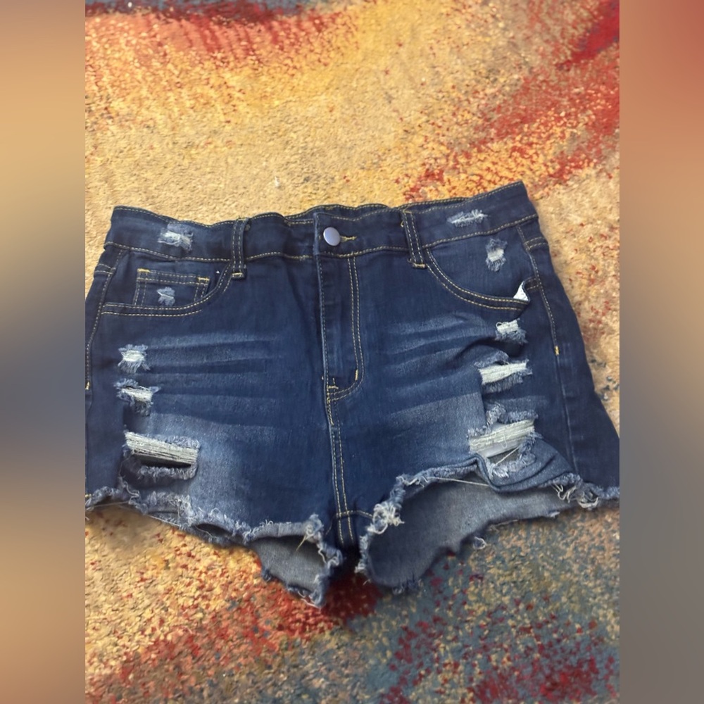 Distressed Denim Shorts